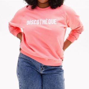 Clare V. Coral Discotheque Sweatshirt Size Large